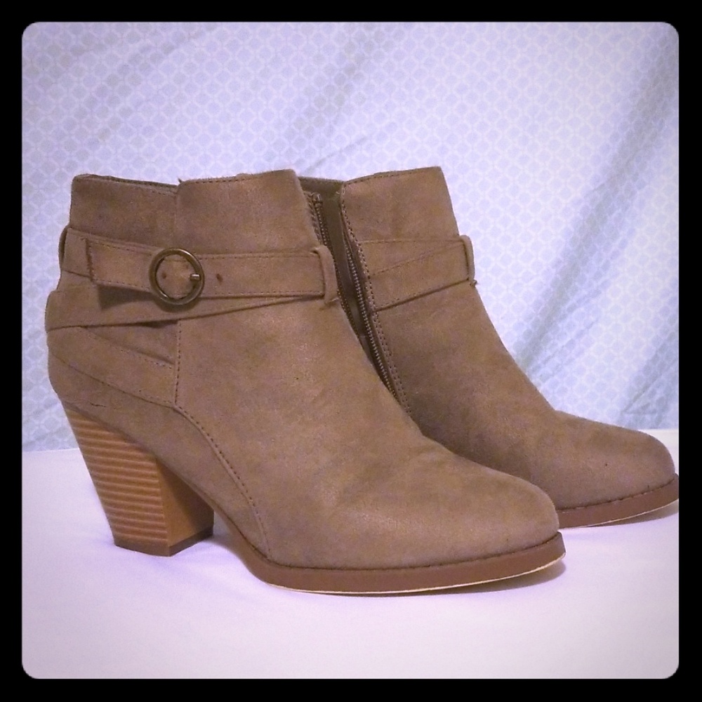 JustFab Faux suede ankle boots "Freda"